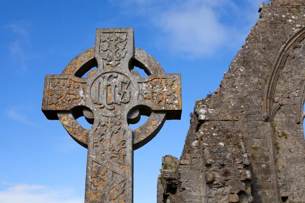 Cruz de pedra celta — Fotografia de Stock