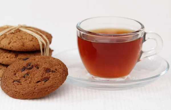 Biscotti di avena e tè — Foto Stock