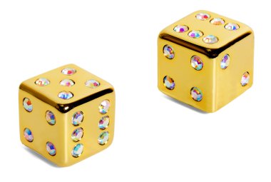 Dice golden diamonds clipart