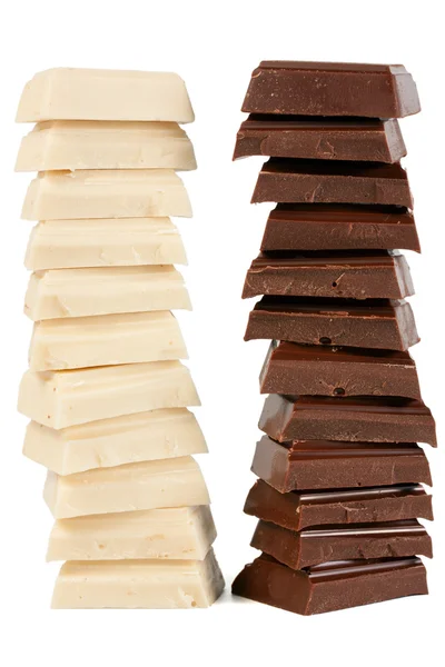 Cioccolato bianco e nero — Foto Stock
