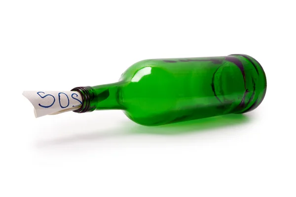 SOS in een fles — Stockfoto