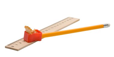 Straightedge , pencil , pencil sharpener clipart