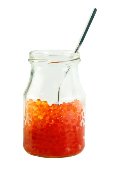 Frasco de caviar vermelho — Fotografia de Stock