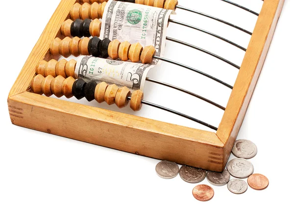 Abacus і долар — стокове фото