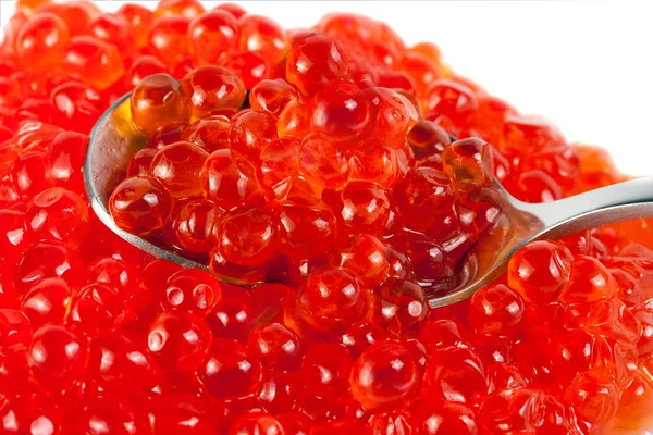 Colher caviar vermelho — Fotografia de Stock