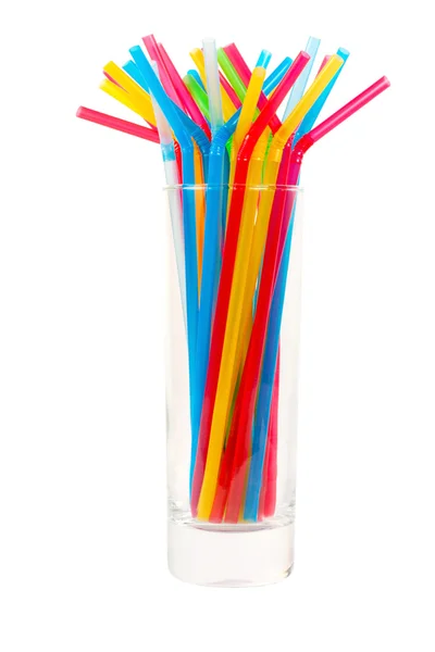 Cocktails straw in glass — Stock Photo, Image