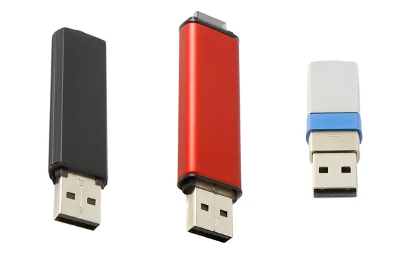 Conjunto de memória flash USB — Fotografia de Stock