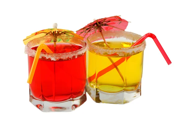 Cocktaile conjunto de sucos tropicais — Fotografia de Stock