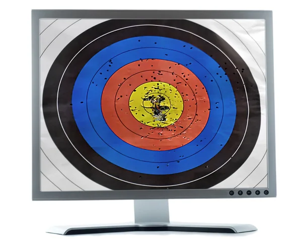 Skærmskærmens dartboard formål - Stock-foto