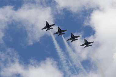 Blue Angels Fly in Tight Formation clipart