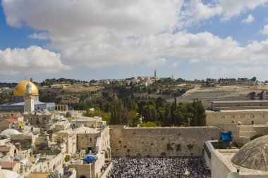 Prayer of Jews at Western Wall. Jerusalem Israel clipart