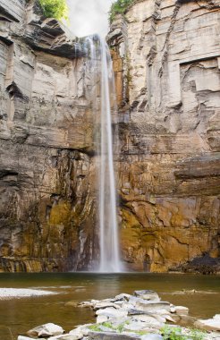 Finger lake region waterfall in the summer clipart