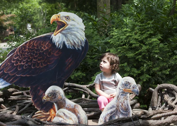 Κορίτσι στο ζωολογικό κήπο — Φωτογραφία Αρχείου