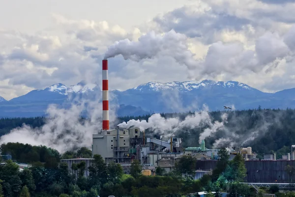 Stock image Amazing Alaska. Refinery with smoke stacks