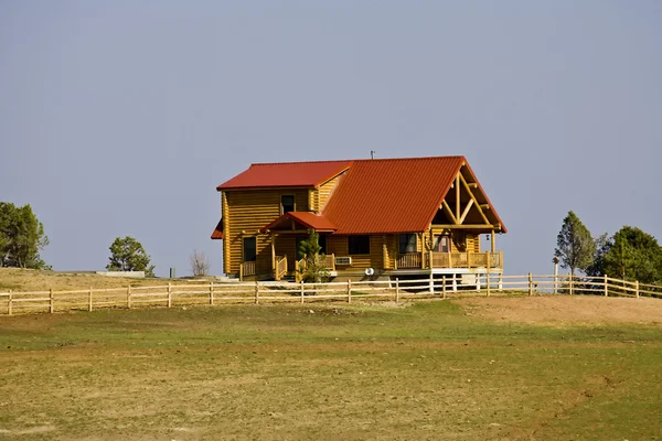 Log casa rancho — Fotografia de Stock