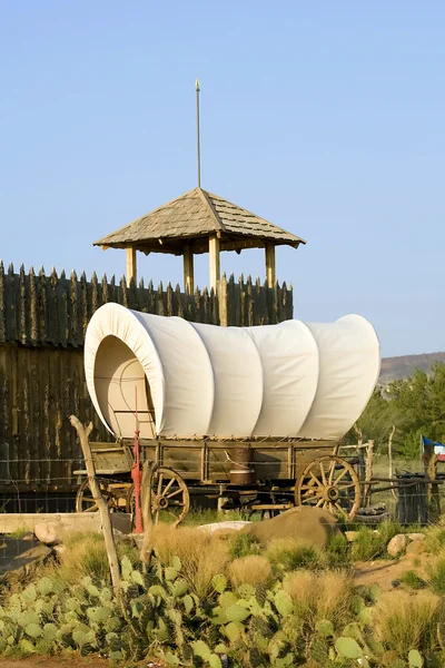 stock image Western covered wagon