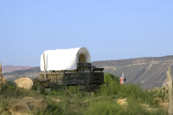 Festung Zion. alter Westernwagen — Stockfoto
