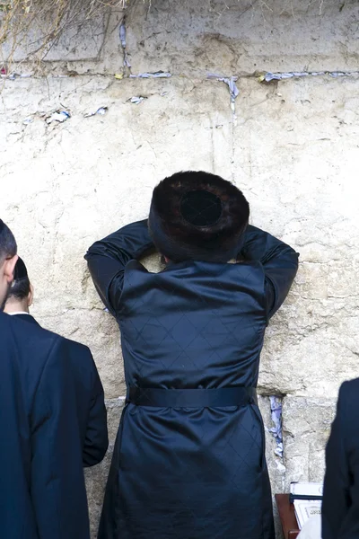 Modlitwa Żydów na zachodniej ścianie. Jerozolima, Izrael — Zdjęcie stockowe