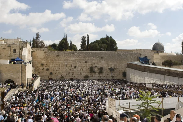 Prière des Juifs au Mur Occidental. Jérusalem Israël — Photo