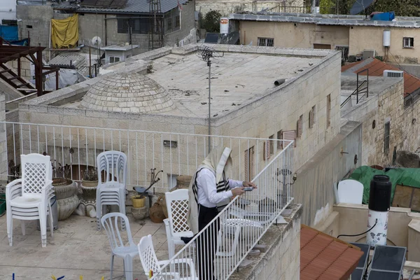 Prière des Juifs au Mur Occidental. Jérusalem Israël — Photo