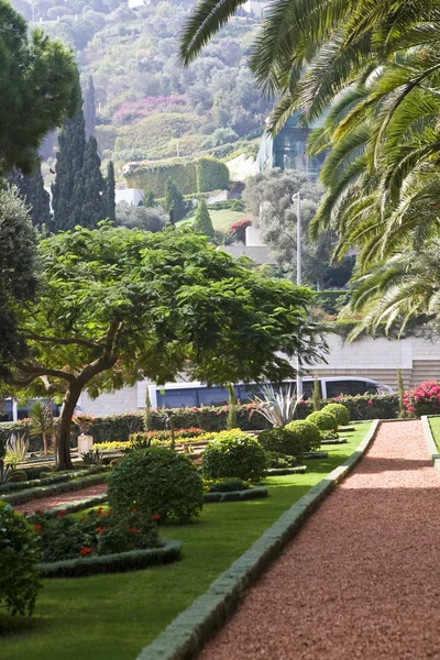 Magnificent park near to center Bahai of religion — Stock Photo, Image