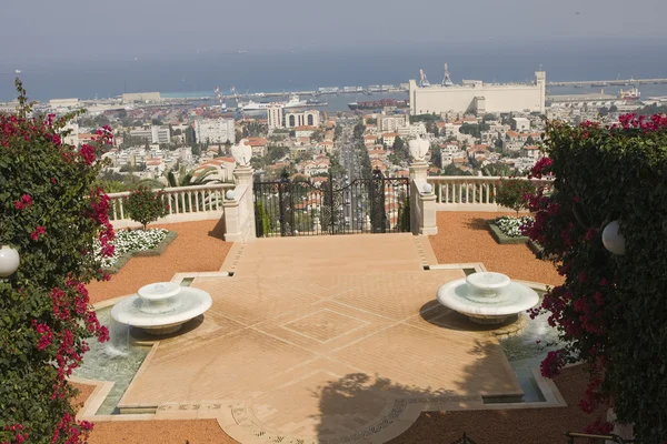 Stock image Magnificent park near to center Bahai of religion.