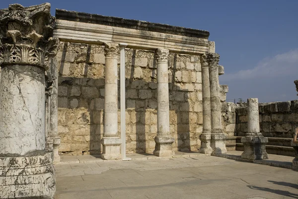Capernaum에 synagoge의 유적 — 스톡 사진