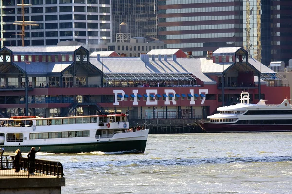 stock image Down town New York and East River