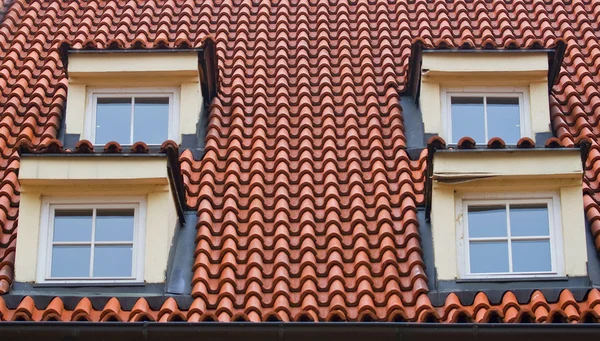 stock image Prague. Red roofs