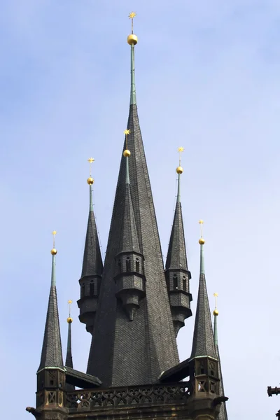 布拉格的教堂的尖顶 — 图库照片