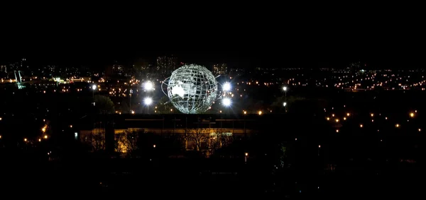 stock image Illuminated Unisphere in Corona Park