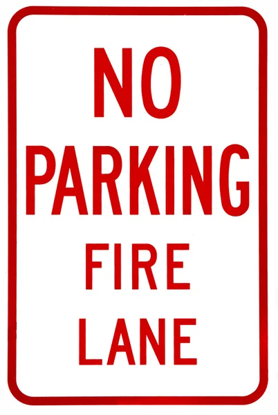 Sinalização Não há pista de incêndio de estacionamento — Fotografia de Stock