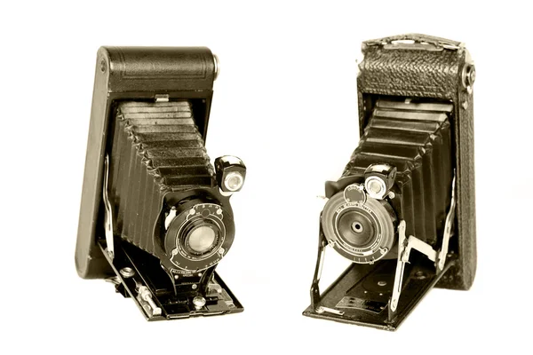 Vintage folding cameras — Stock Photo, Image