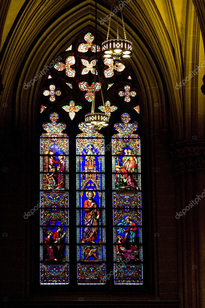 Stained glass windows. St.Patrick's Cathedral in New York. Stock Photo by ©Mishella 11298661