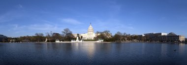 The US Capitol at sunset clipart