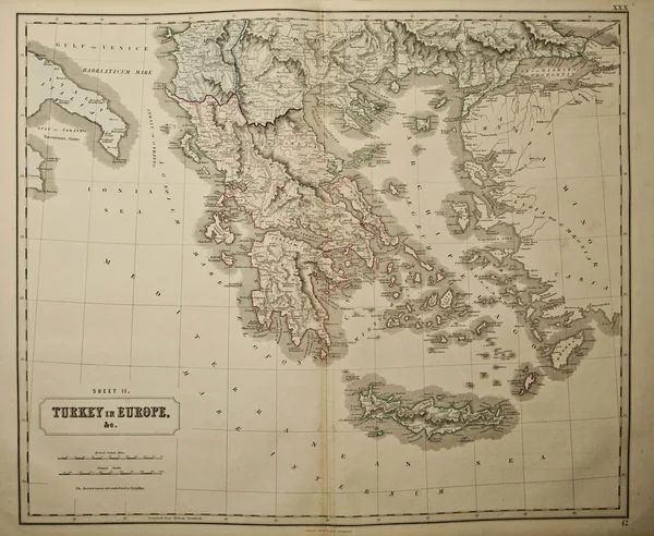 古代的世界地图。发表乔治菲利普和儿子上 — 图库照片