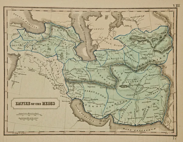 古代的世界地图。发表乔治菲利普和儿子上 — 图库照片