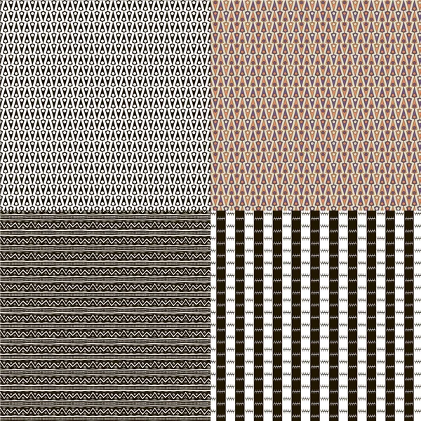 Eine Reihe abstrakter nahtloser Texturen — Stockvektor