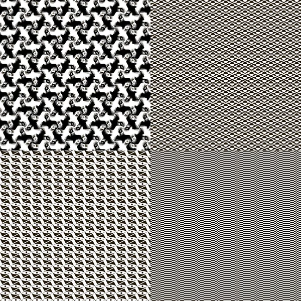 Un ensemble de quatre textures décoratives — Image vectorielle