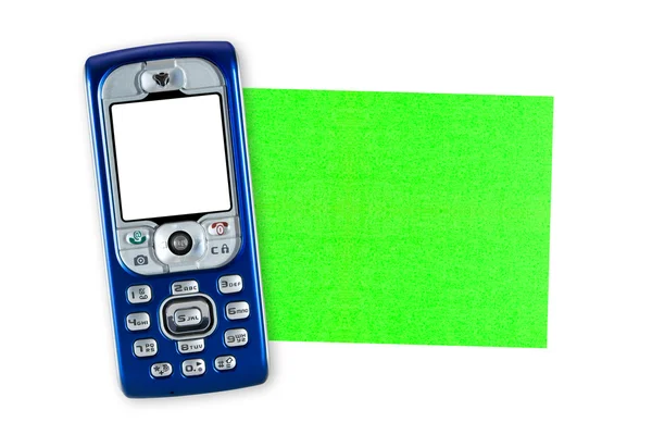 Teléfono móvil y papel de nota — Foto de Stock