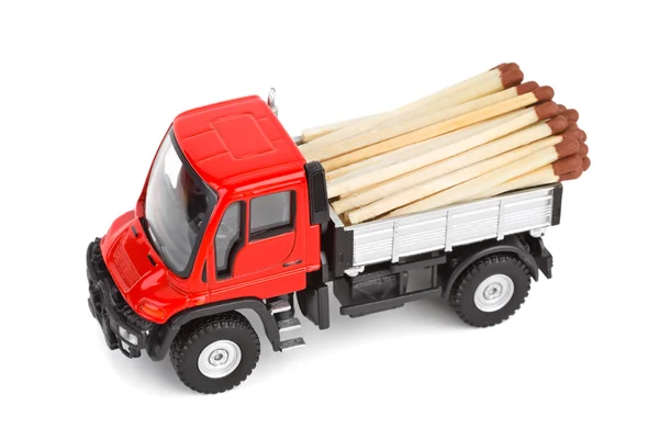 Camion giocattolo con fiammifero — Foto Stock
