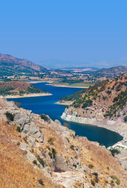 View from ancient city of Pergamon to the lake - Turkey clipart