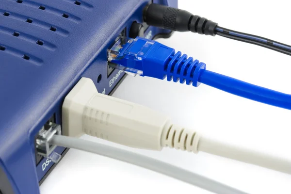 Cables and modem — Stock Photo, Image
