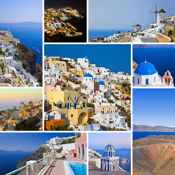 Collage van afbeeldingen van Santorini (Griekenland) — Stockfoto