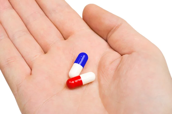 Kéz- és tabletták — Stock Fotó