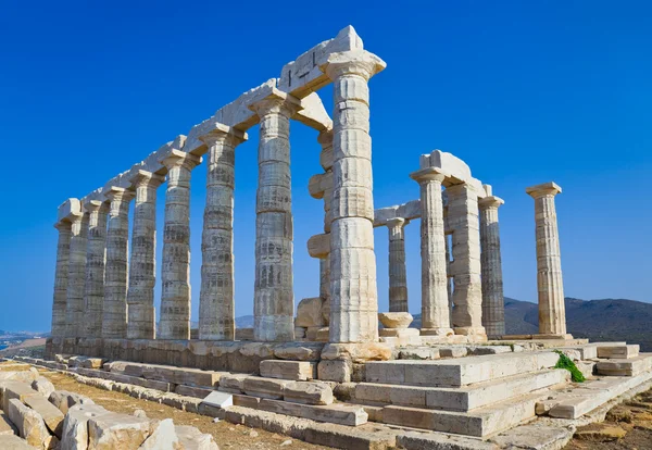 Templo de Poseidón en Cabo Sounion cerca de Atenas, Grecia — Foto de Stock