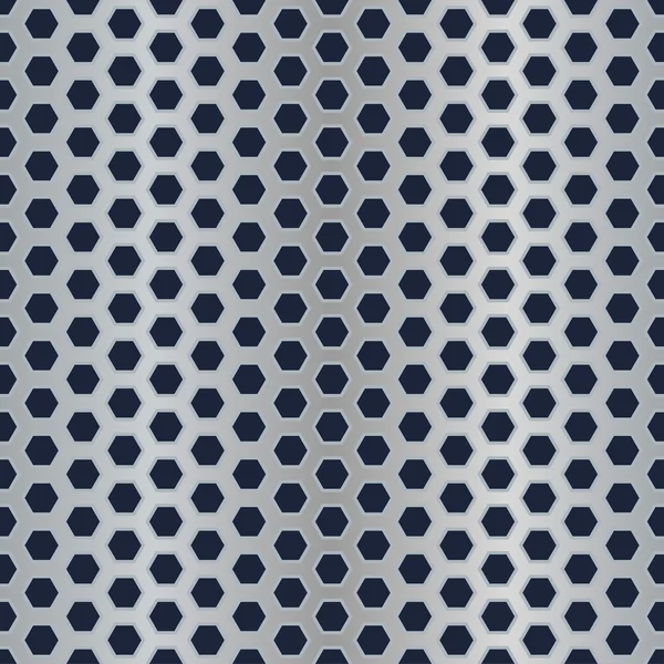 Texture perforée hexagonale métallique — Image vectorielle
