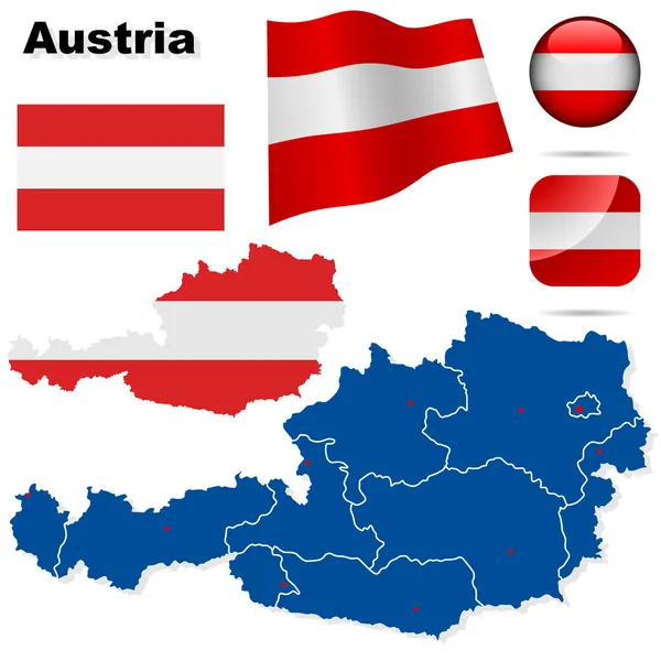 Austria set vettoriale . — Vettoriale Stock