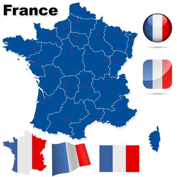 Векторное множество Франции . — стоковый вектор
