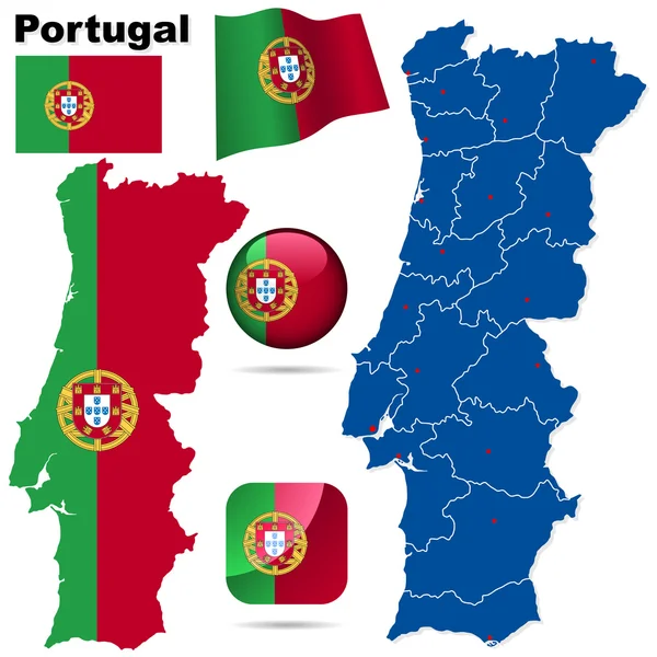 Portogallo set vettoriale — Vettoriale Stock